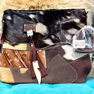 Brown and Tan Leather Women's Bag